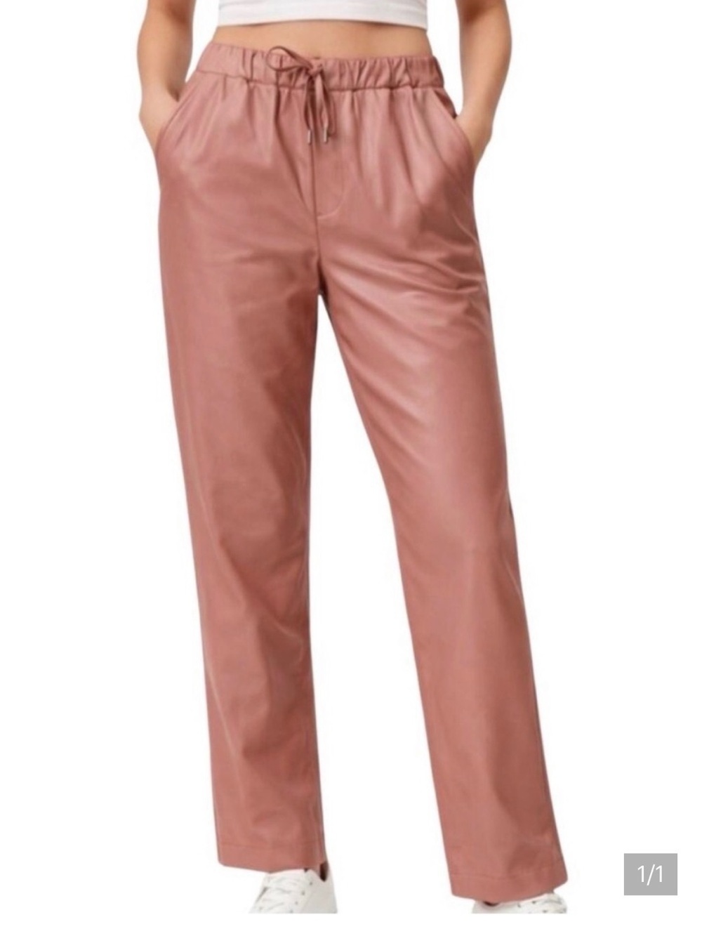 Wildfang Faux Leather Pants in Camel